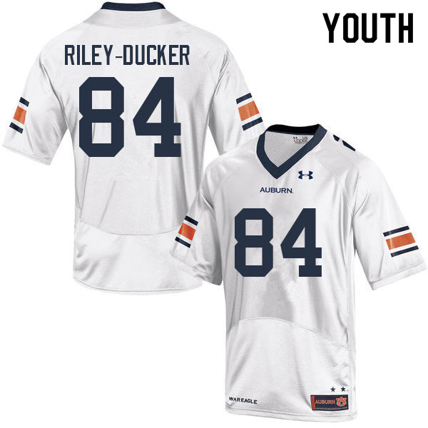 Auburn Tigers Youth Micah Riley-Ducker #84 White Under Armour Stitched College 2022 NCAA Authentic Football Jersey DSF8874ZH